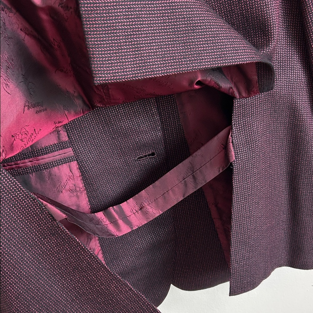 Brioni Men’s Rich Burgundy Sport Coat 75% Wool 25% Silk Made in Italy 🇮🇹 - Picture 10 of 12